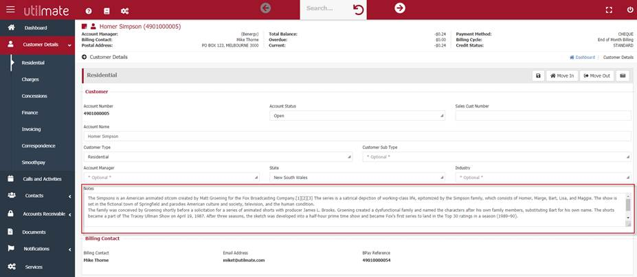 Customer notes Customer notes