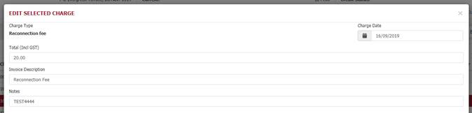 Adding and editing charges (GST) Adding and editing charges (GST)