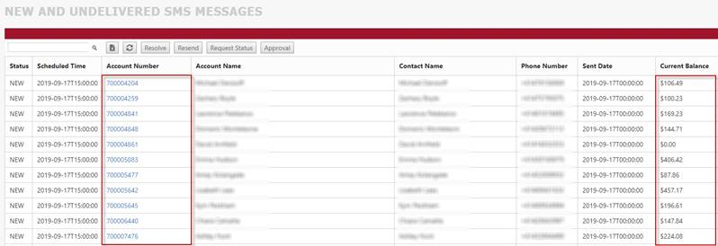 SMS management screens SMS management screens