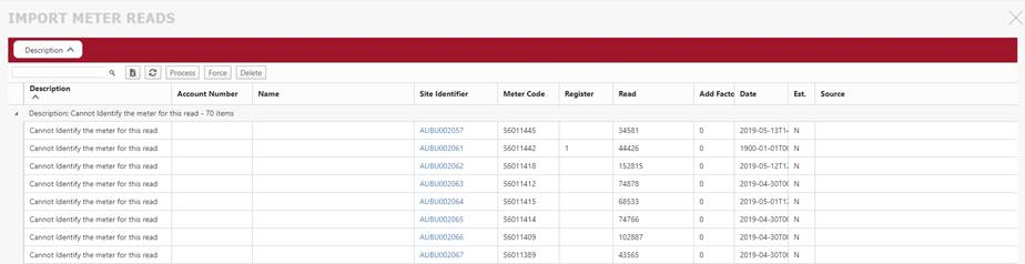 Import meter reads Import meter reads