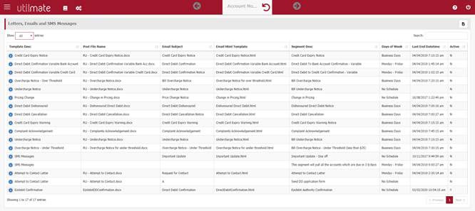 Maintenance - emails, letters and sms Maintenance - emails, letters and sms