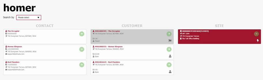 Searching – open and closed customers