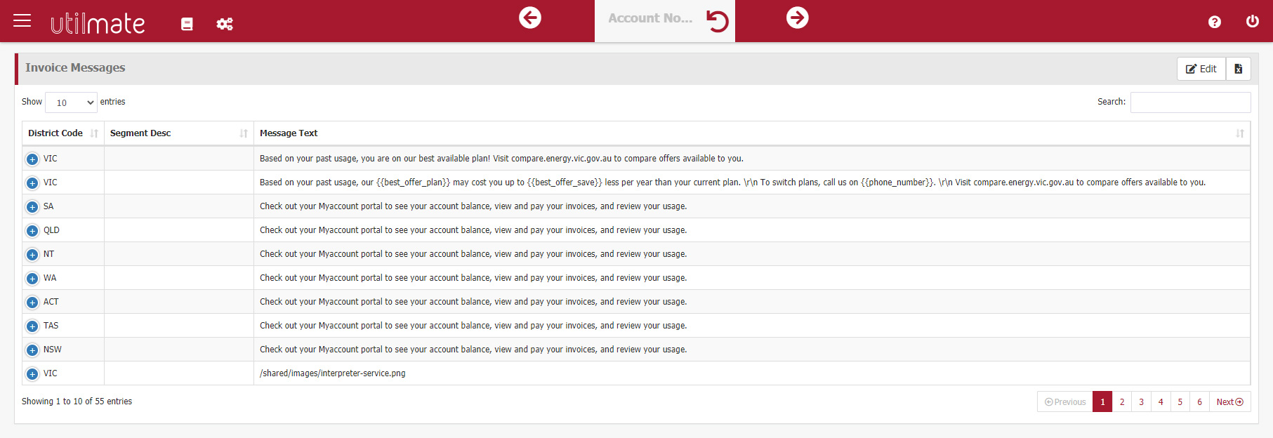 Invoice messages Invoice messages