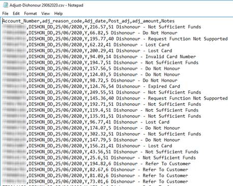 Import adjustment interface Import adjustment interface