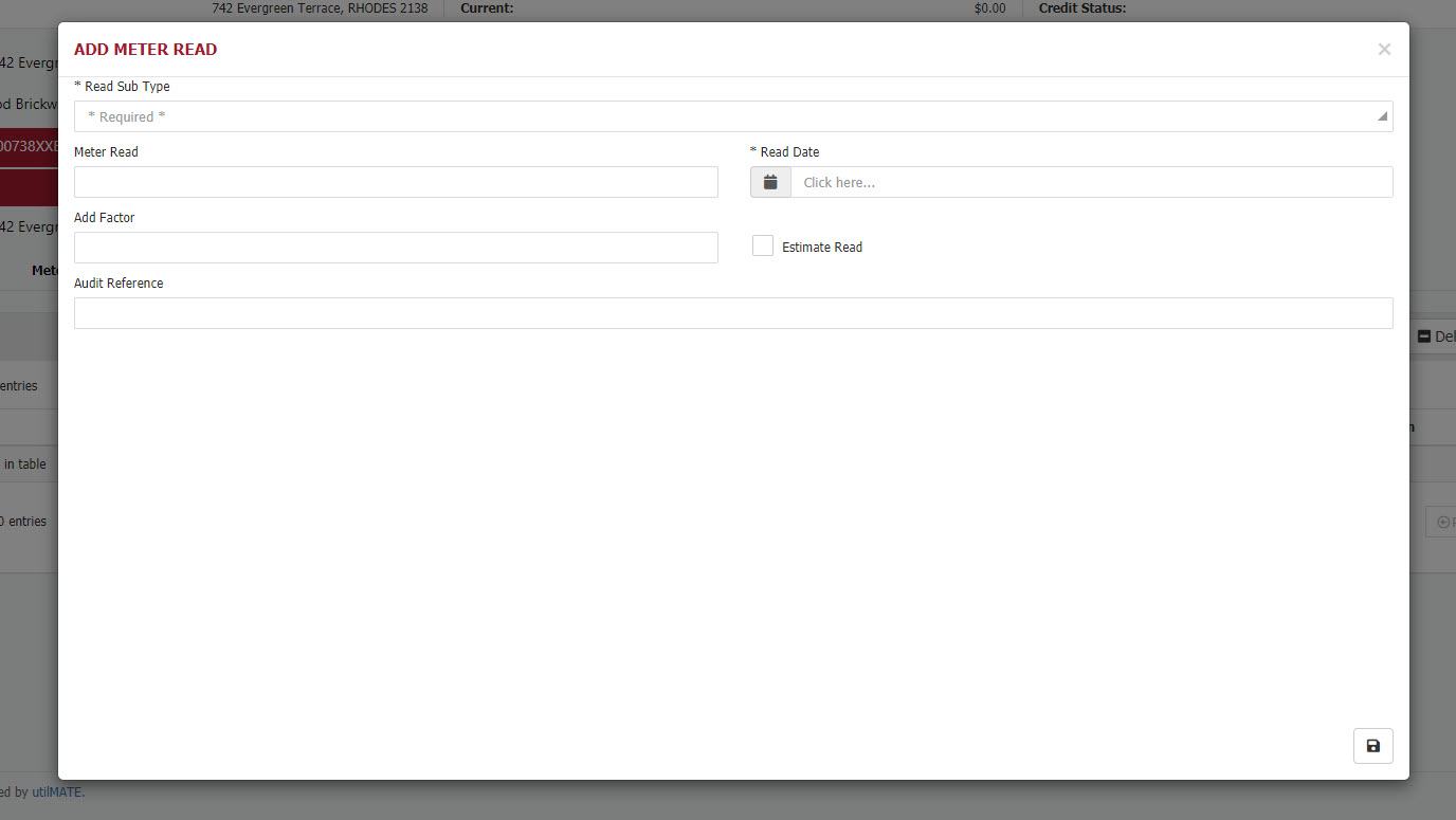Manually adding opening and closing meter reads Manually adding opening and closing meter reads