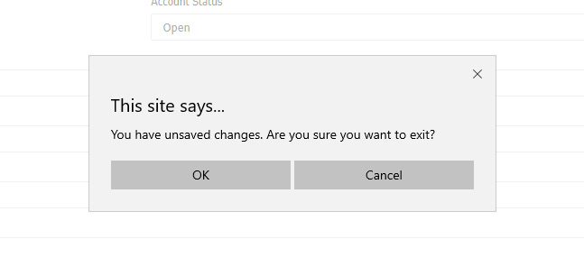 Prompt to save changes Prompt to save changes