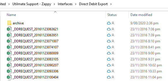 Direct Debit Export File Direct Debit Export File