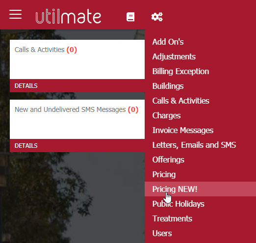Pricing screen Pricing screen