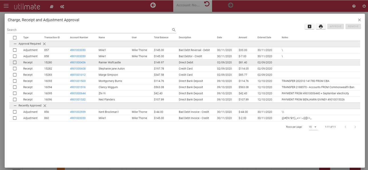 Change Receipt and approval adjustment