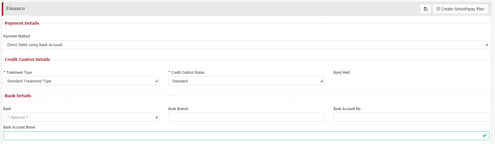 Bank account name Bank account name