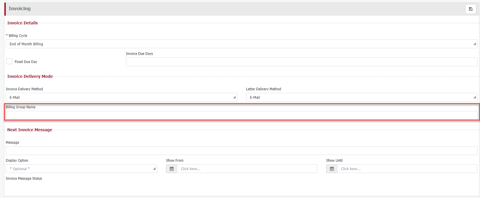 Add billing group Add billing group