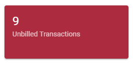 Unbilled transaction dashboard item Unbilled transaction dashboard item