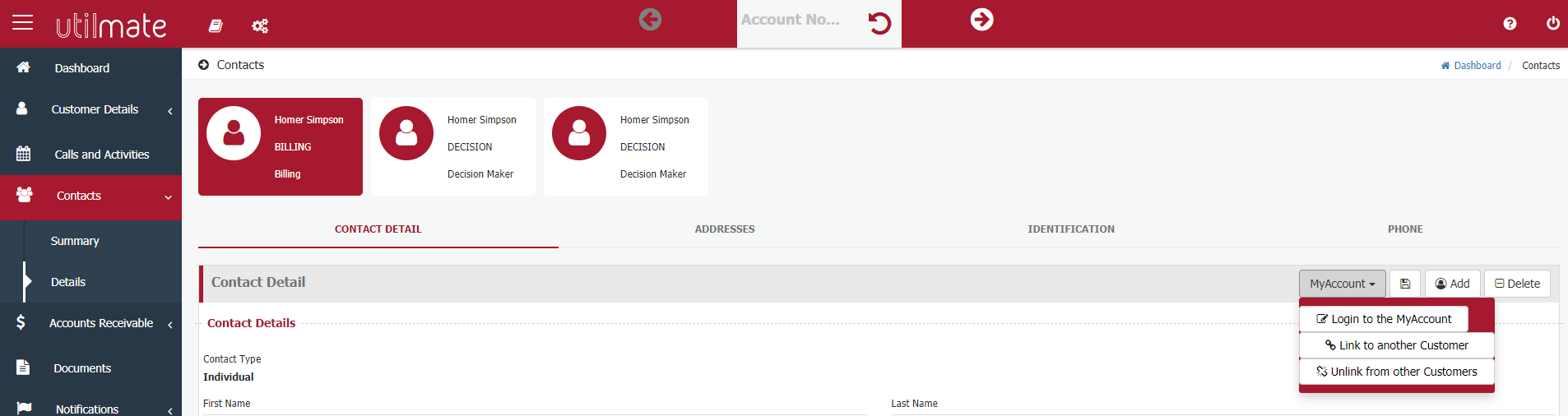 Linking and unlinking Contacts Linking and unlinking Contacts