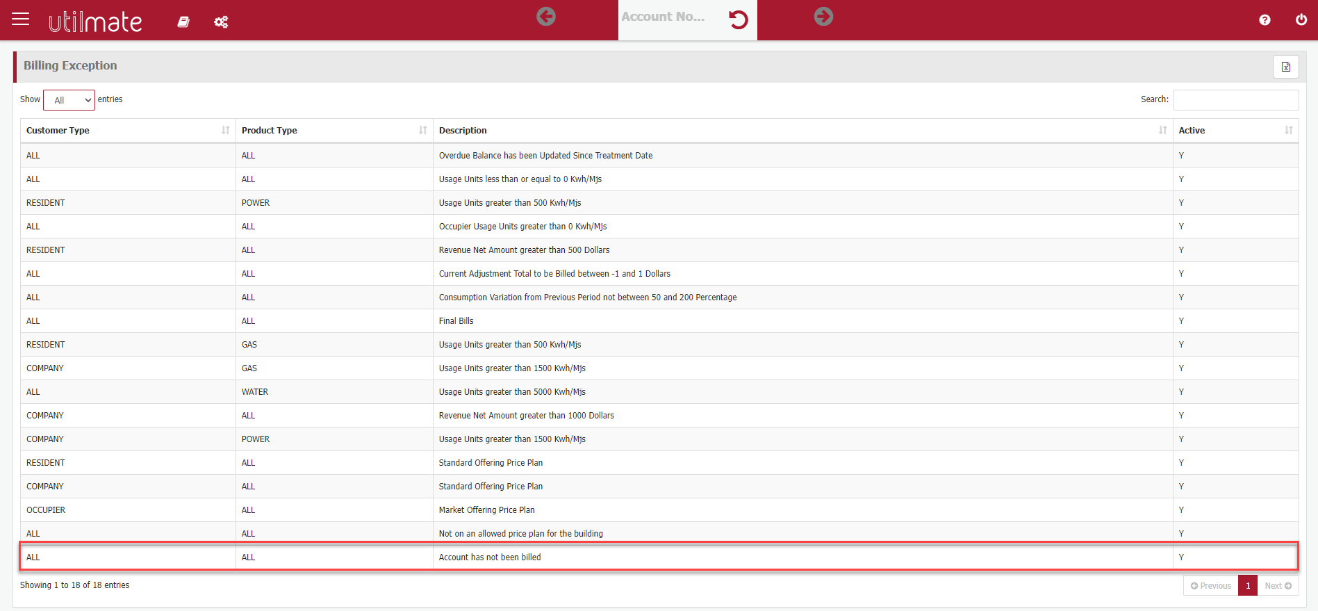 Unbilled accounts billing exception Unbilled accounts billing exception