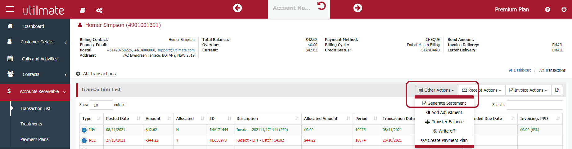 Customer account statements Customer account statements