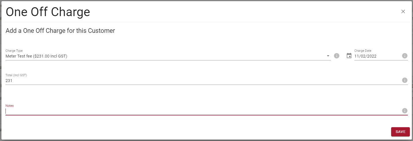 Add one off charge wizard Add one off charge wizard