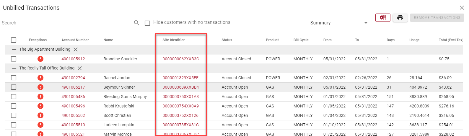 Site Identifier links Site Identifier links