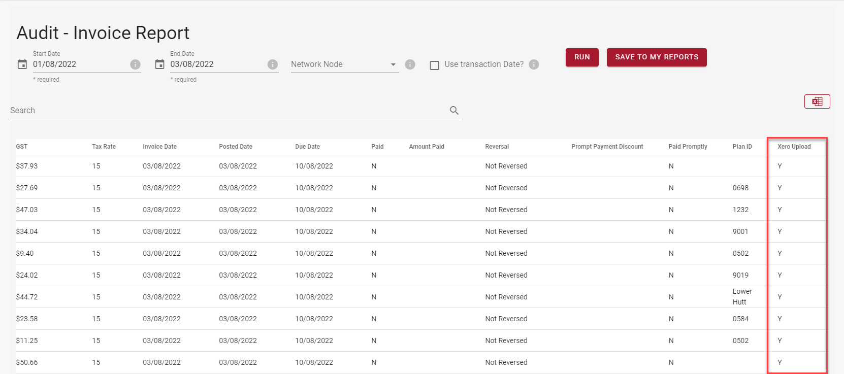 Xero Invoice Upload