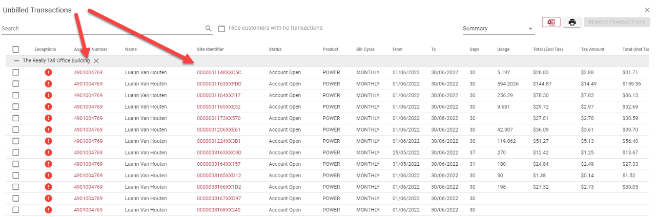 Hyperlinks on site identifier