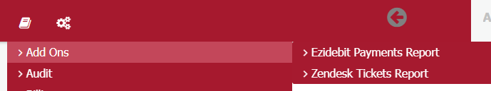 Addons report menu Addons report menu