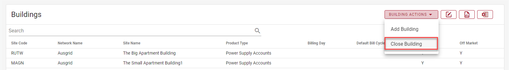 Close building wizard Close building wizard