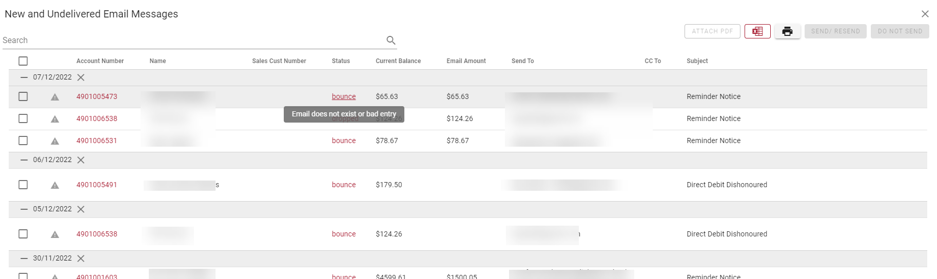 Email bounce and drops Email bounce and drops