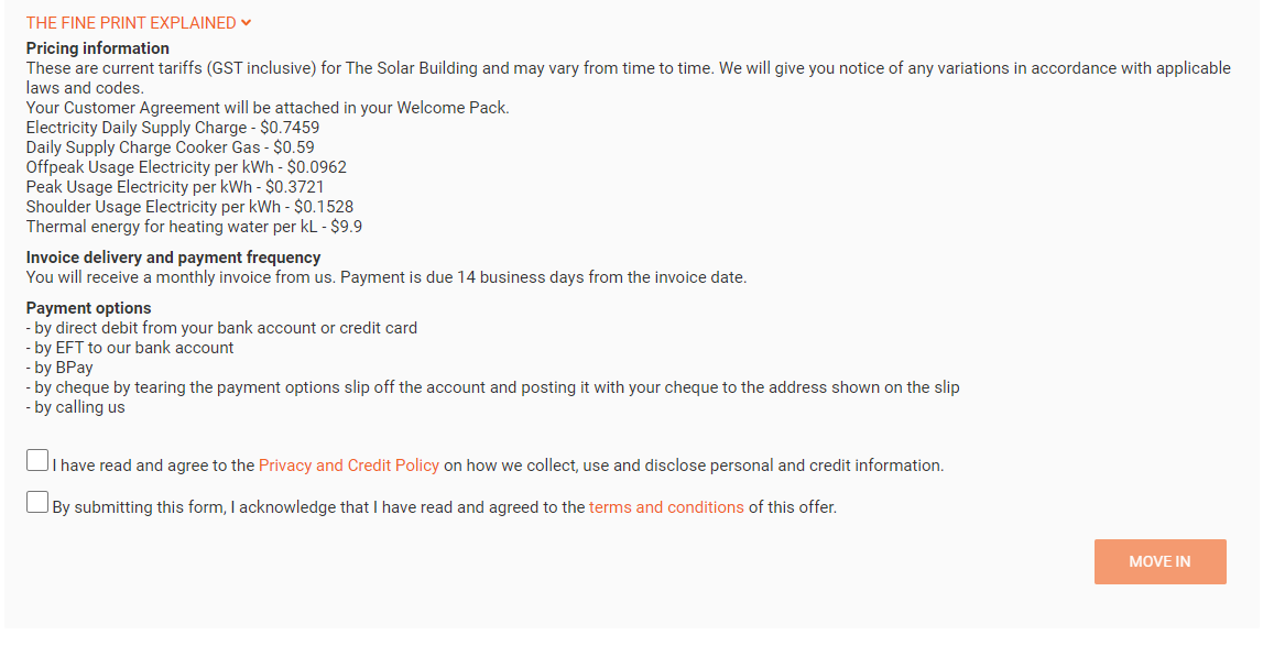 MyAccount Move in process MyAccount Move in process