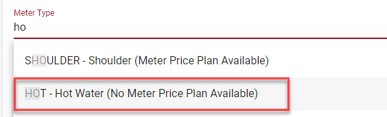 Standardise hot and cold meter types Standardise hot and cold meter types