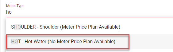 Standardise hot and cold meter types