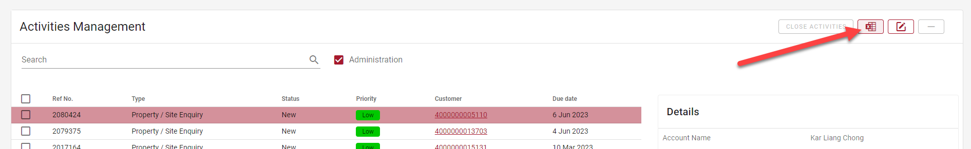 Activities Management Excel Extract Activities Management Excel Extract
