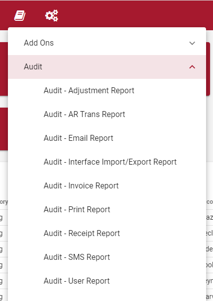 Reports and Maintenance dropdowns