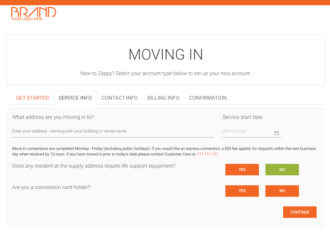 Online customer move in Online customer move in