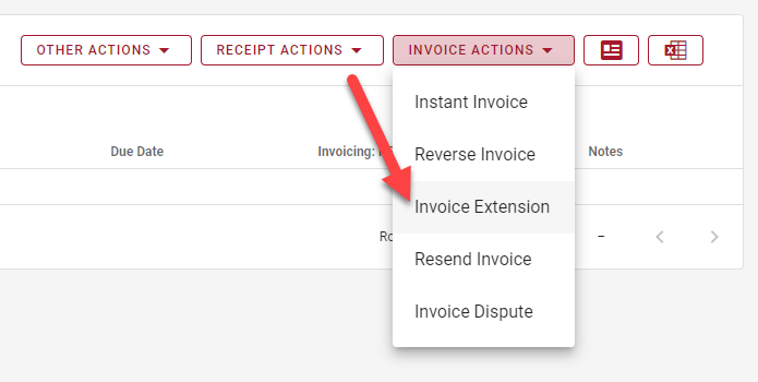 Invoice extension restriction Invoice extension restriction