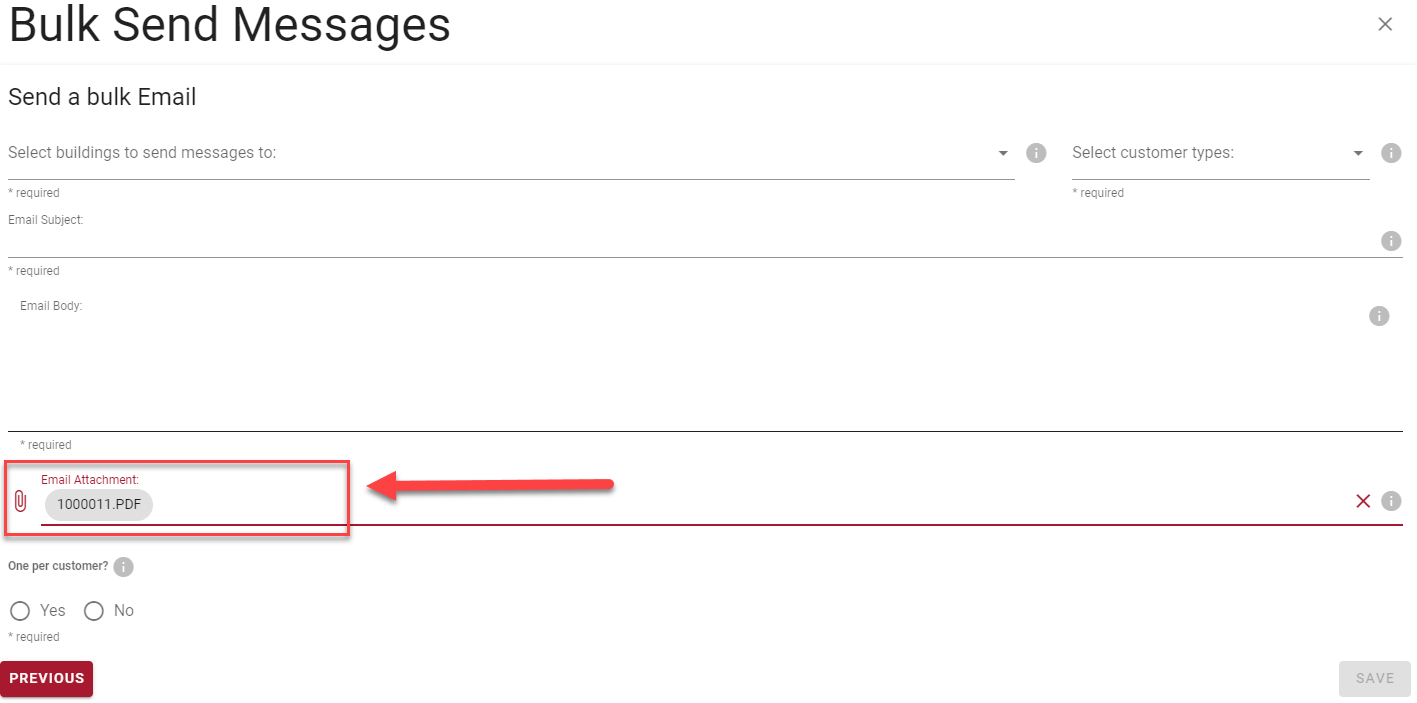 Bulk sending of emails with attachments