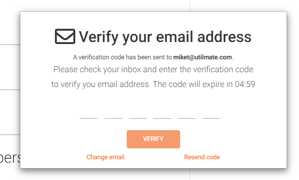 MyAccount email verification