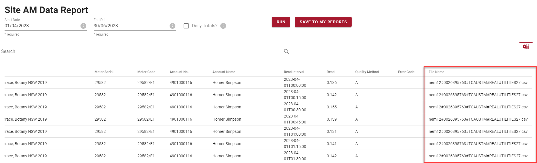 Add filename to AM data extract Add filename to AM data extract