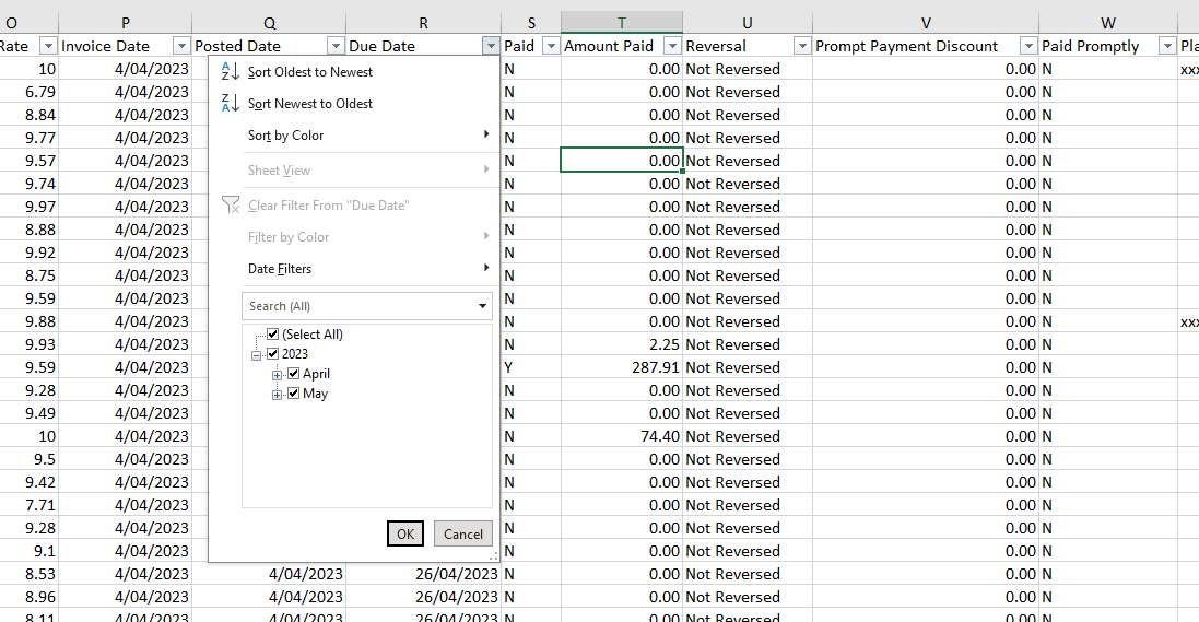 Excel data types