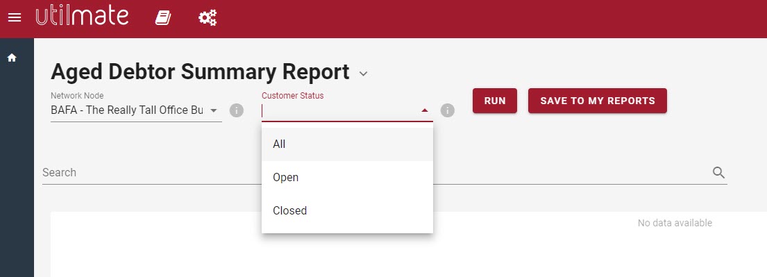 Aged debtor summary report