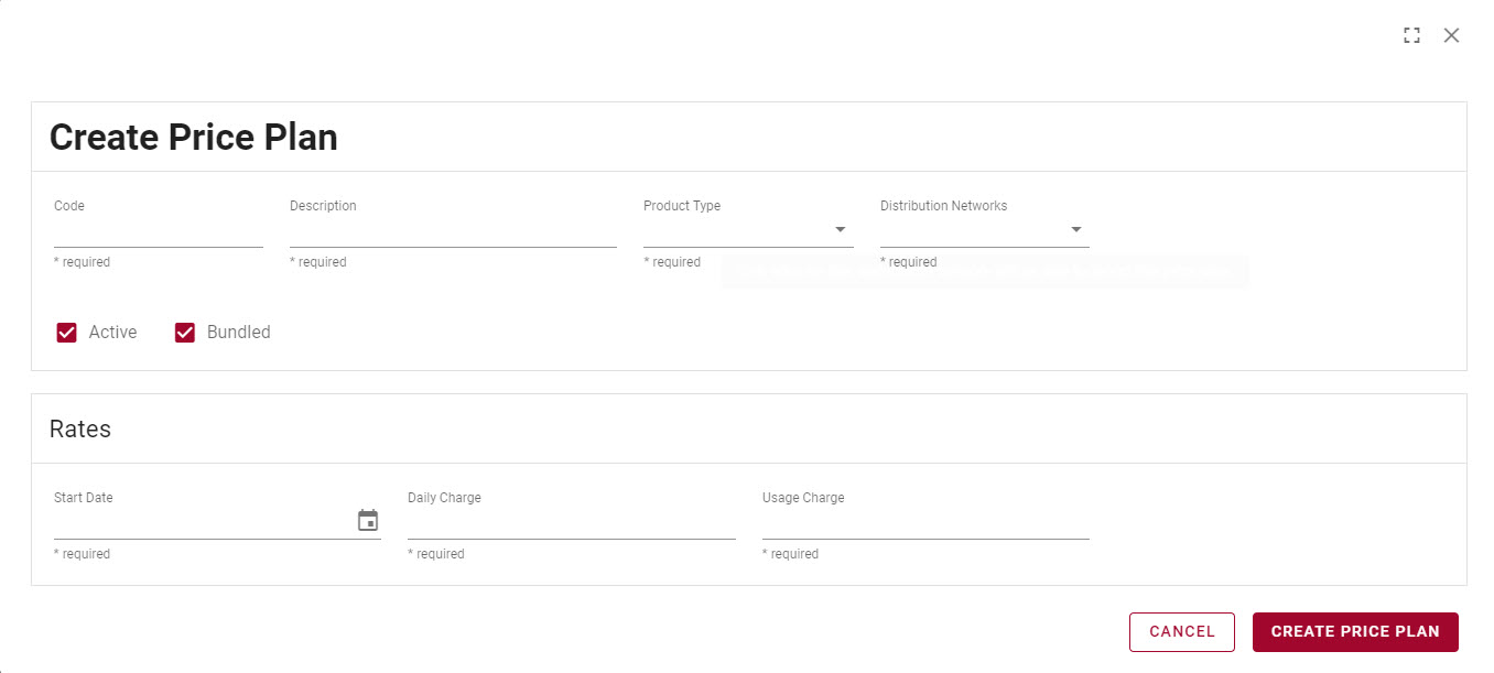 Create new price plan Create new price plan