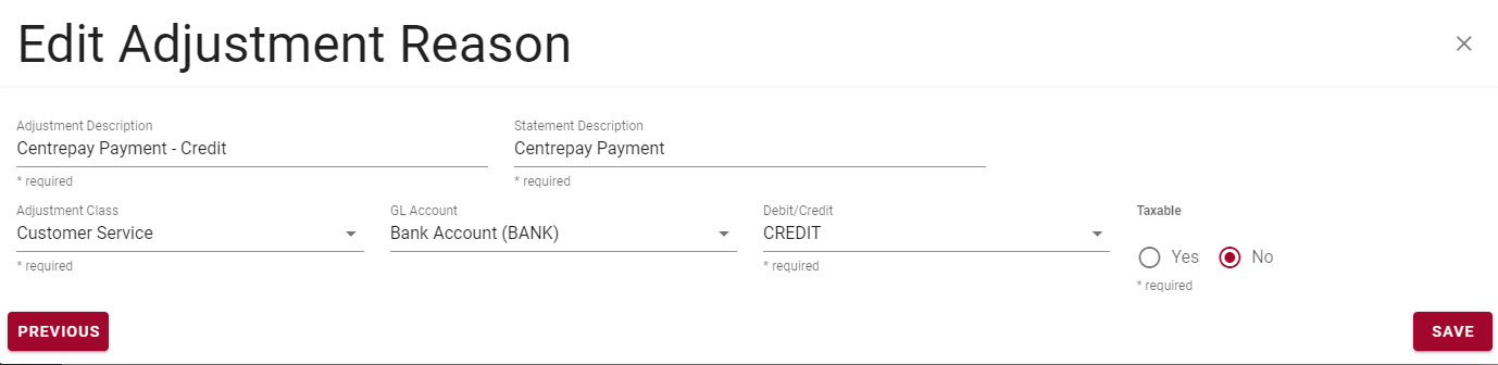 Edit Adjustment Reason Wizard Edit Adjustment Reason Wizard