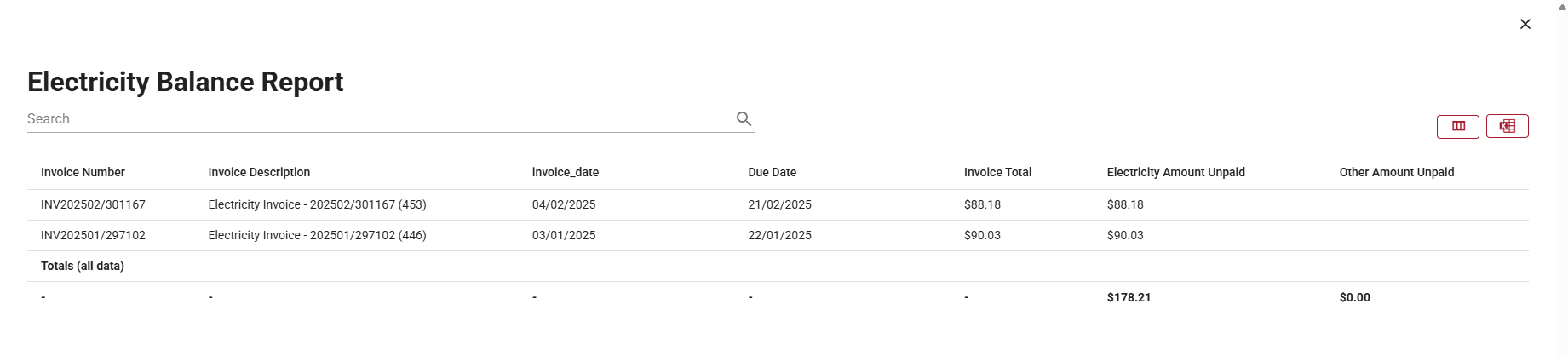 Electricity balance report Electricity balance report