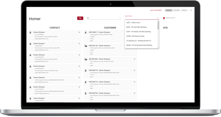 Search screen Search screen